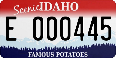 ID license plate E000445