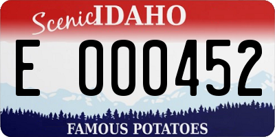 ID license plate E000452