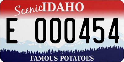 ID license plate E000454