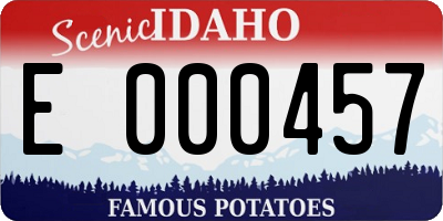 ID license plate E000457