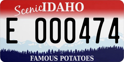 ID license plate E000474