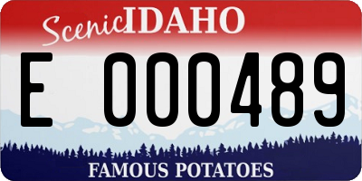 ID license plate E000489