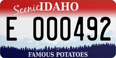 ID license plate E000492