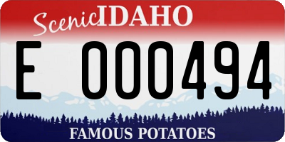 ID license plate E000494