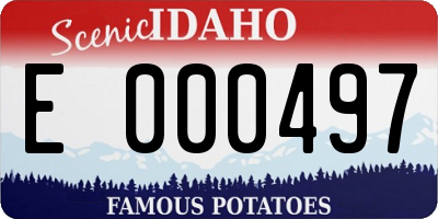 ID license plate E000497