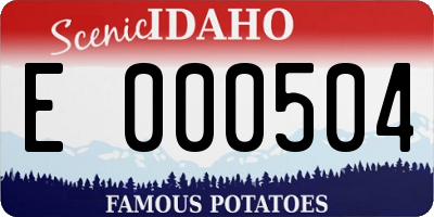 ID license plate E000504