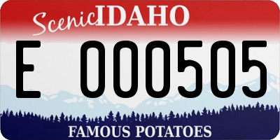 ID license plate E000505