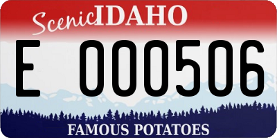 ID license plate E000506