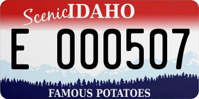 ID license plate E000507