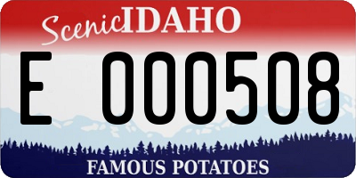 ID license plate E000508