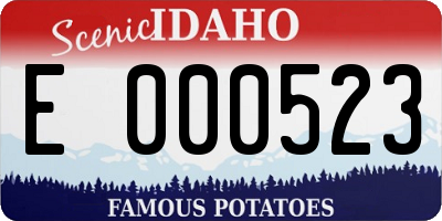 ID license plate E000523