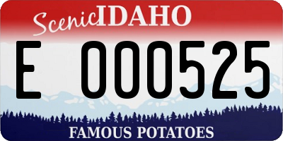 ID license plate E000525