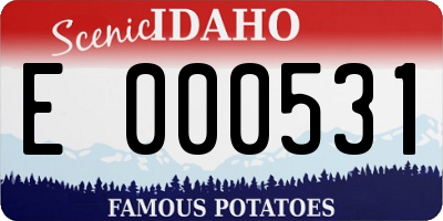 ID license plate E000531