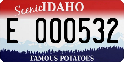 ID license plate E000532