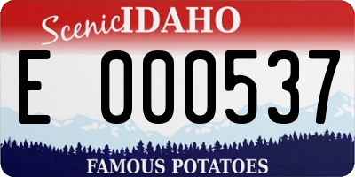 ID license plate E000537