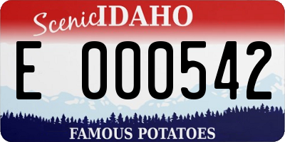 ID license plate E000542