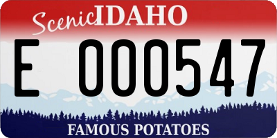 ID license plate E000547