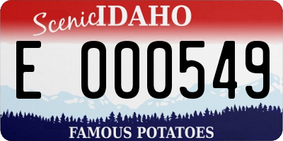 ID license plate E000549