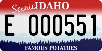 ID license plate E000551