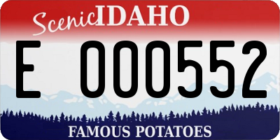 ID license plate E000552