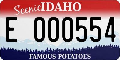 ID license plate E000554