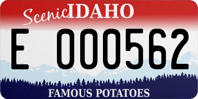 ID license plate E000562