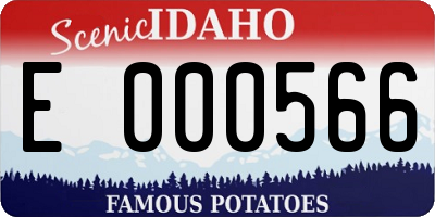 ID license plate E000566