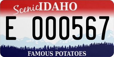 ID license plate E000567