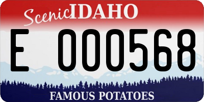 ID license plate E000568