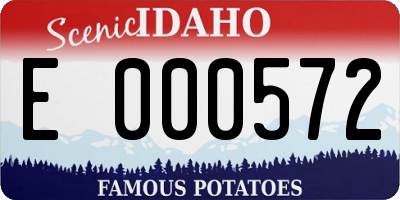 ID license plate E000572