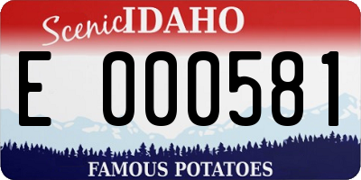 ID license plate E000581