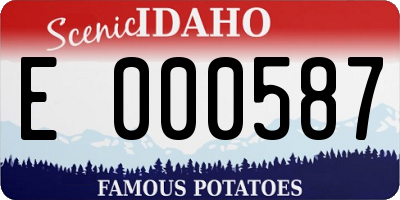 ID license plate E000587