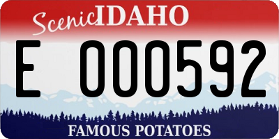 ID license plate E000592