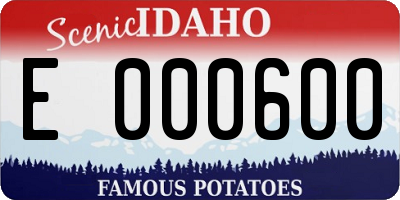 ID license plate E000600