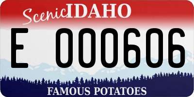 ID license plate E000606