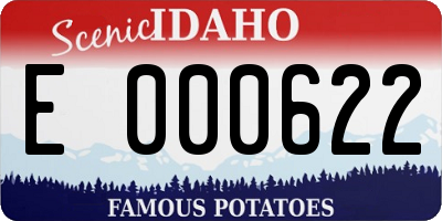 ID license plate E000622