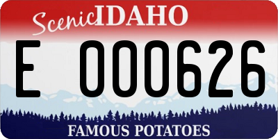 ID license plate E000626