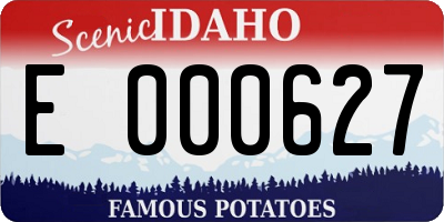 ID license plate E000627