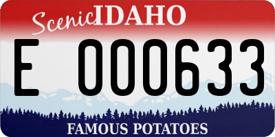 ID license plate E000633