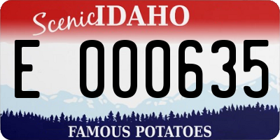 ID license plate E000635