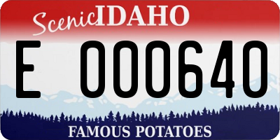 ID license plate E000640