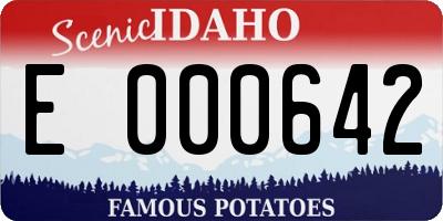 ID license plate E000642