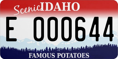 ID license plate E000644