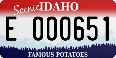 ID license plate E000651