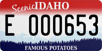 ID license plate E000653