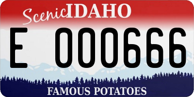 ID license plate E000666