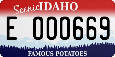 ID license plate E000669