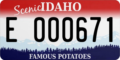 ID license plate E000671