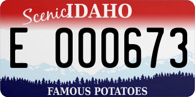 ID license plate E000673