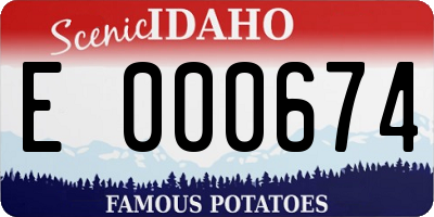ID license plate E000674